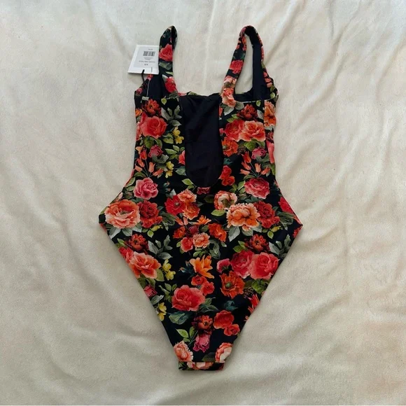 New! Onia Black Rachel Floral One-Piece Swimsuit Size XS 38044 - Picture 9 of 10